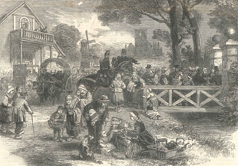 Uitdelen van dekens na de brand in Enschede 1862